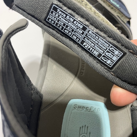 Teva Tirra Women's Size 9.5 Blue Gray Sport Hiking Sandals Shoc Pad Spider - Picture 7 of 8